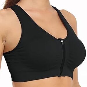 WANAYOU Women's Zip Front Wireless Post-Surgery Bra/Sports Bra Size M - Like NEW